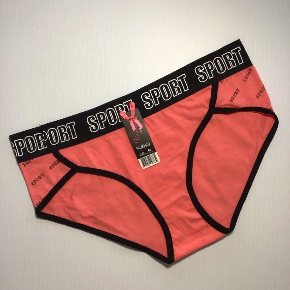 Vision Intimate SPORT Peach and Black Panties Underwear - Size Medium